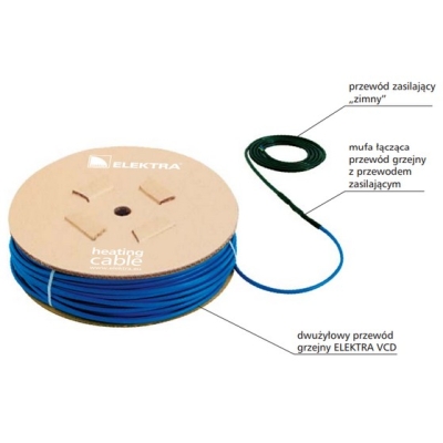Kabel grzejny ELEKTRA VCD 17/2490, 2490W, dł.147,0m 230V